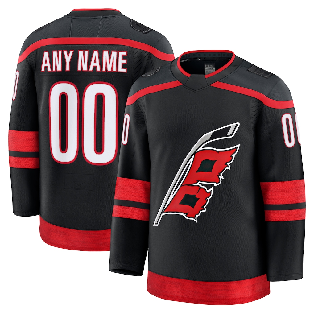 harde Custom C.Hurricanes Black Home Premium Stitched Jerseys