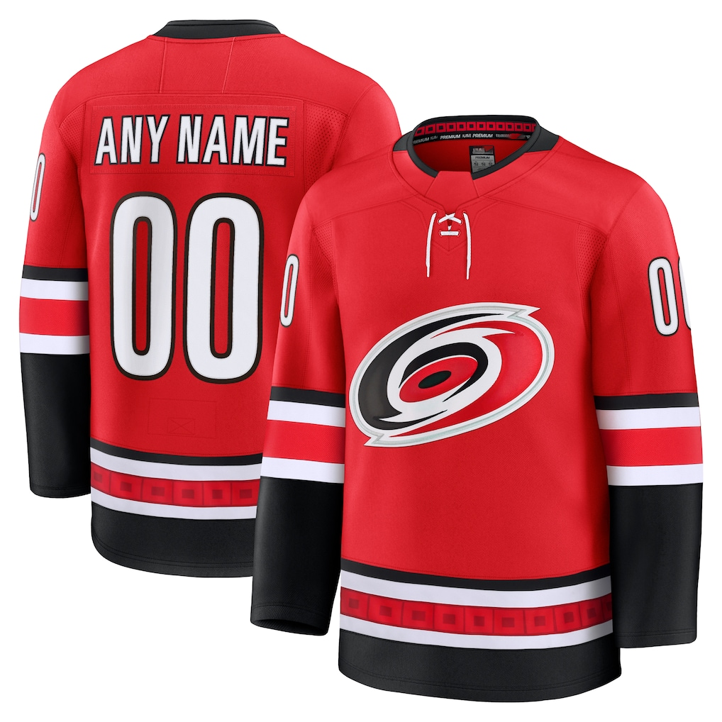 harde Custom C.Hurricanes Red Alternate Premium Stitched Jerseys