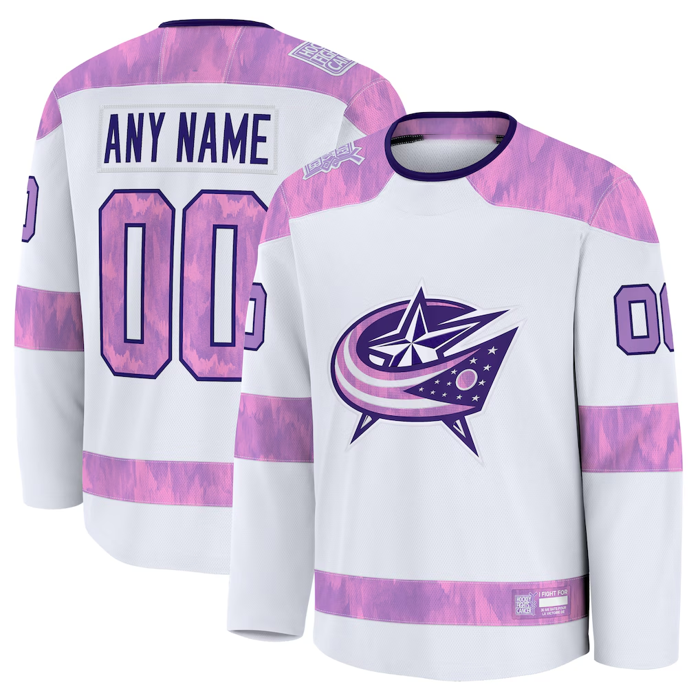 harde Custom CB.Jackets White 2024 Hockey Fights Cancer Practice Jersey