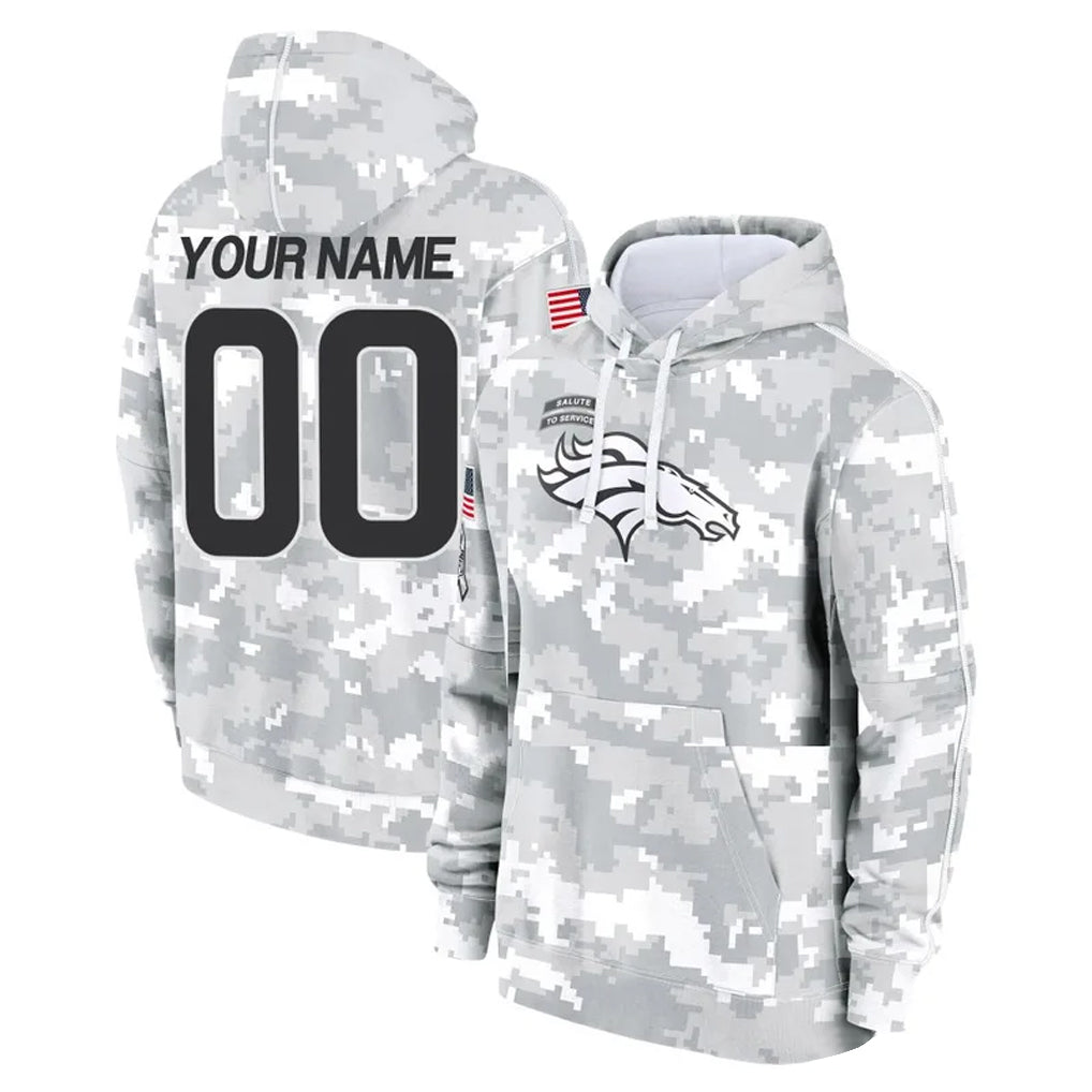 harde Custom D.Broncos Arctic Camo Salute to Service Hoodies Limited Any Name & Numbers Stitched Jerseys