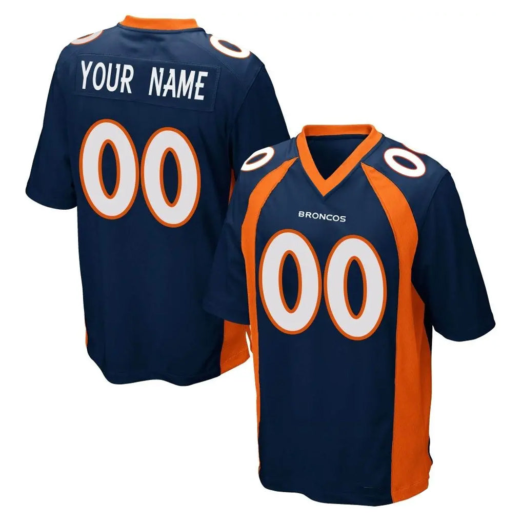 harde Custom D.Broncos Navy Game Any Name & Numbers Stitched Jerseys