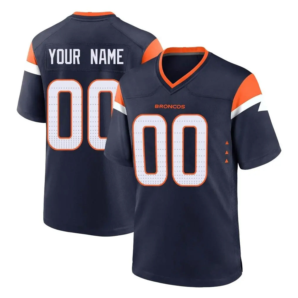 harde Custom D.Broncos Navy Home Game Any Name & Numbers Stitched Jerseys