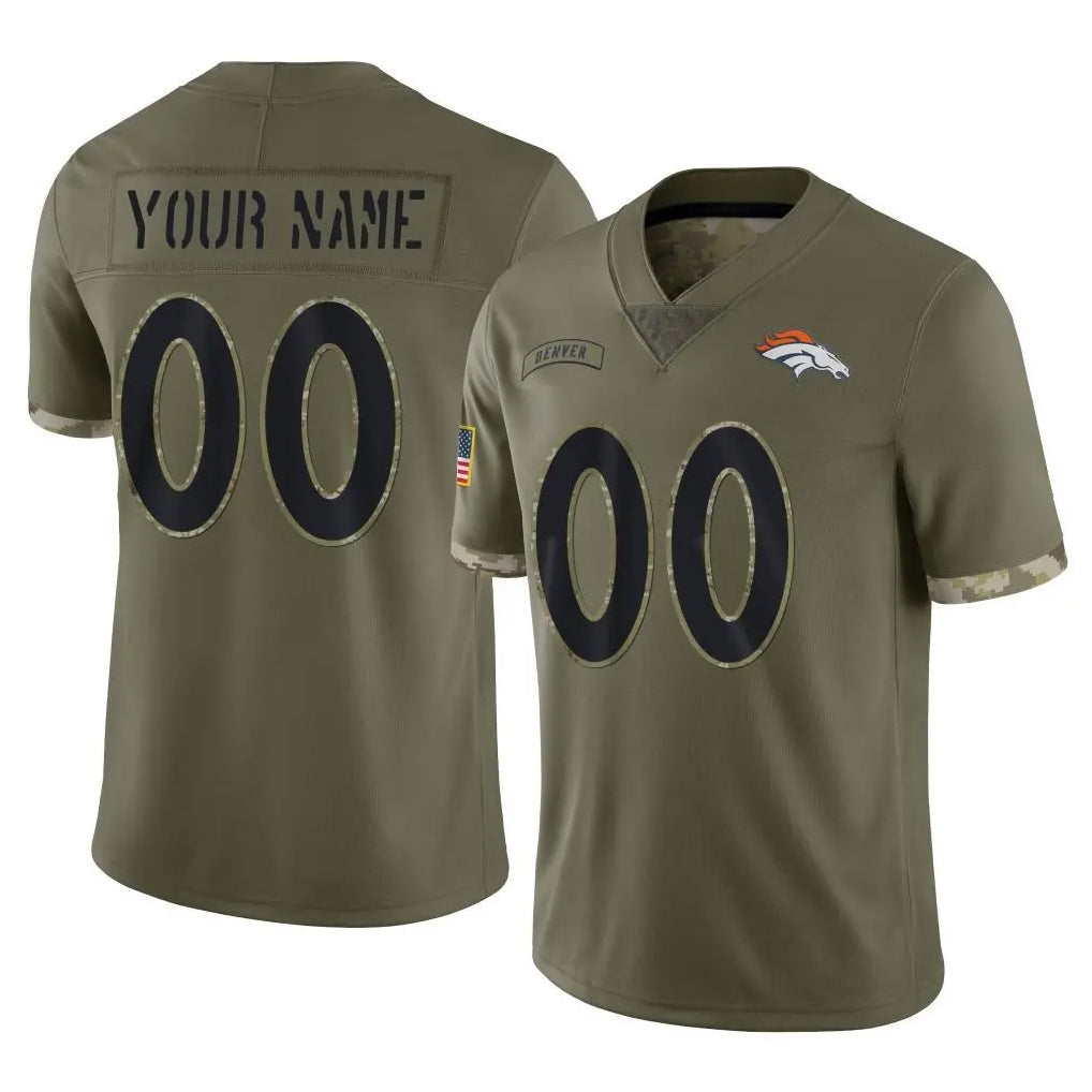 harde Custom D.Broncos Olive Salute To Service Limited Any Name & Numbers Stitched Jerseys