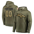 harde Custom D.Broncos Olive Salute to Service Pullover Hoodies Home Game Any Name & Numbers Stitched Jerseys