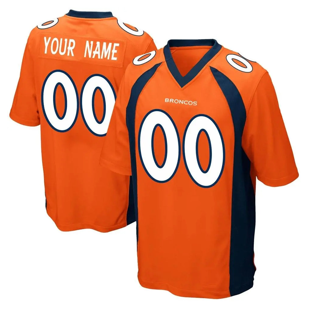 harde Custom D.Broncos Orange Color Home Game Any Name & Numbers Stitched Jerseys