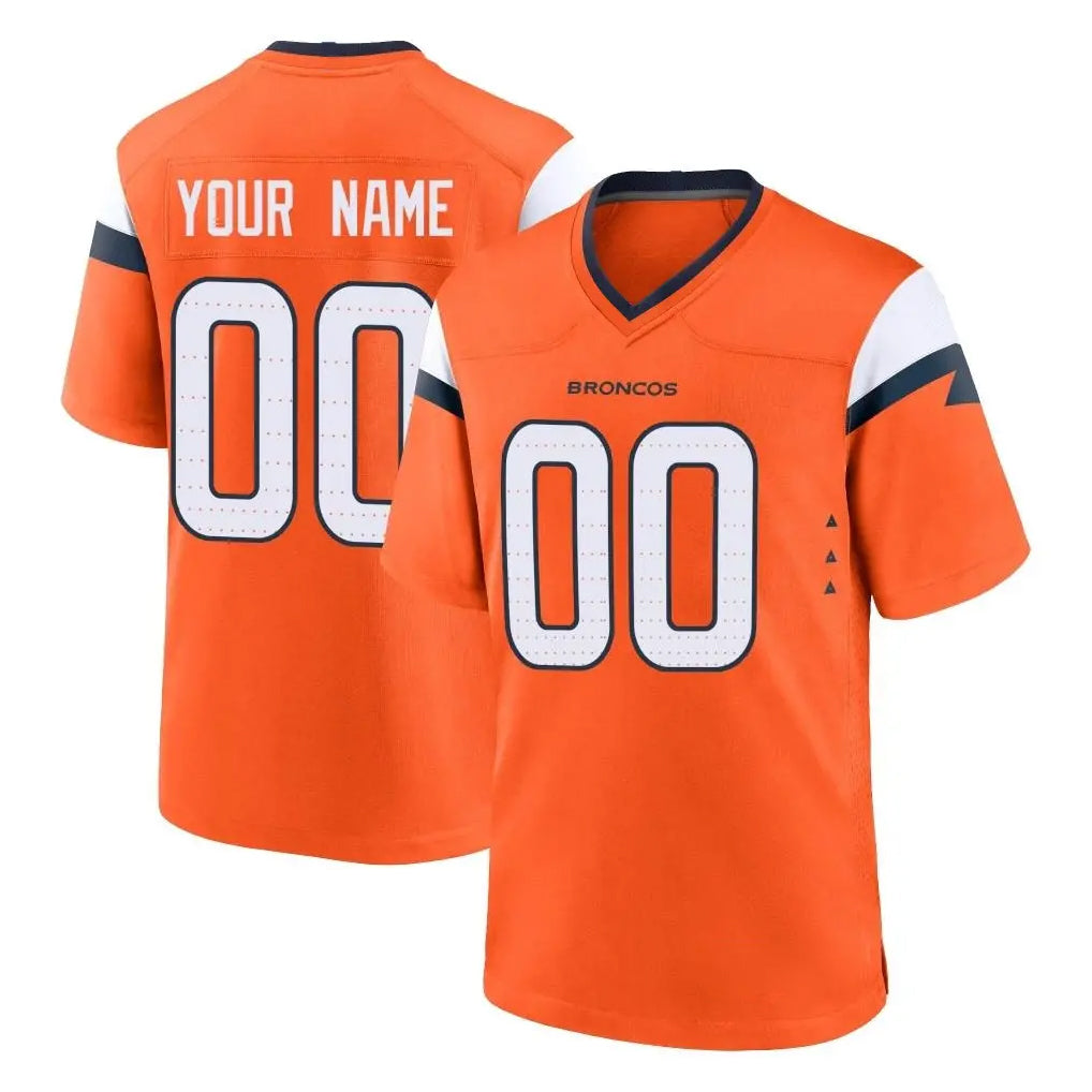 harde Custom D.Broncos Orange Home Game Any Name & Numbers Stitched Jerseys