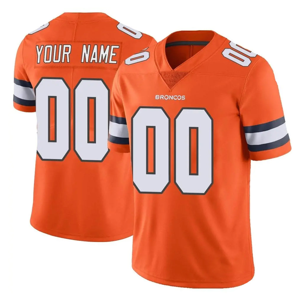 harde Custom D.Broncos Orange Vapor Untouchable Limited Home Game Any Name & Numbers Stitched Jerseys