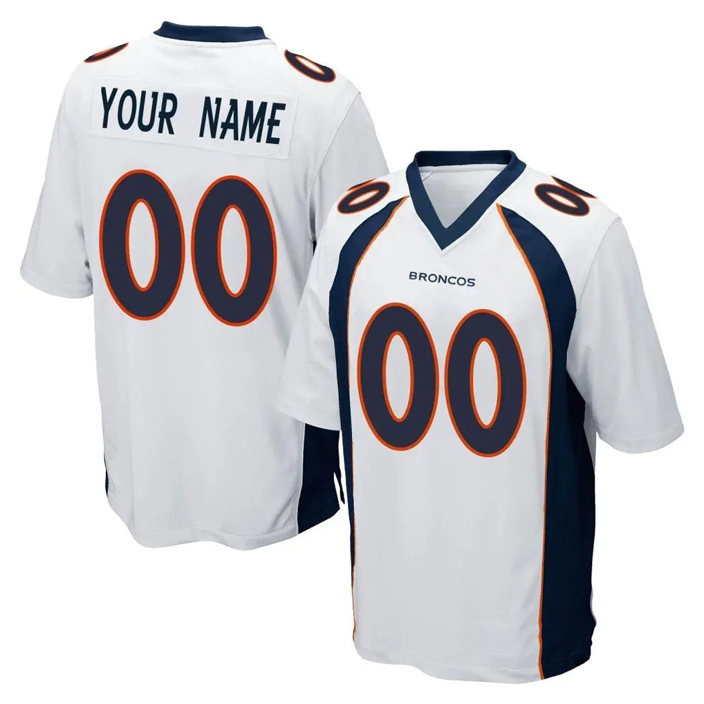 harde Custom D.Broncos White Game Any Name & Numbers Stitched Jerseys