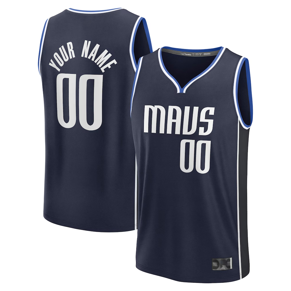 harde Custom D.Mavericks Navy Fast Break Jerseys - Statement Edition