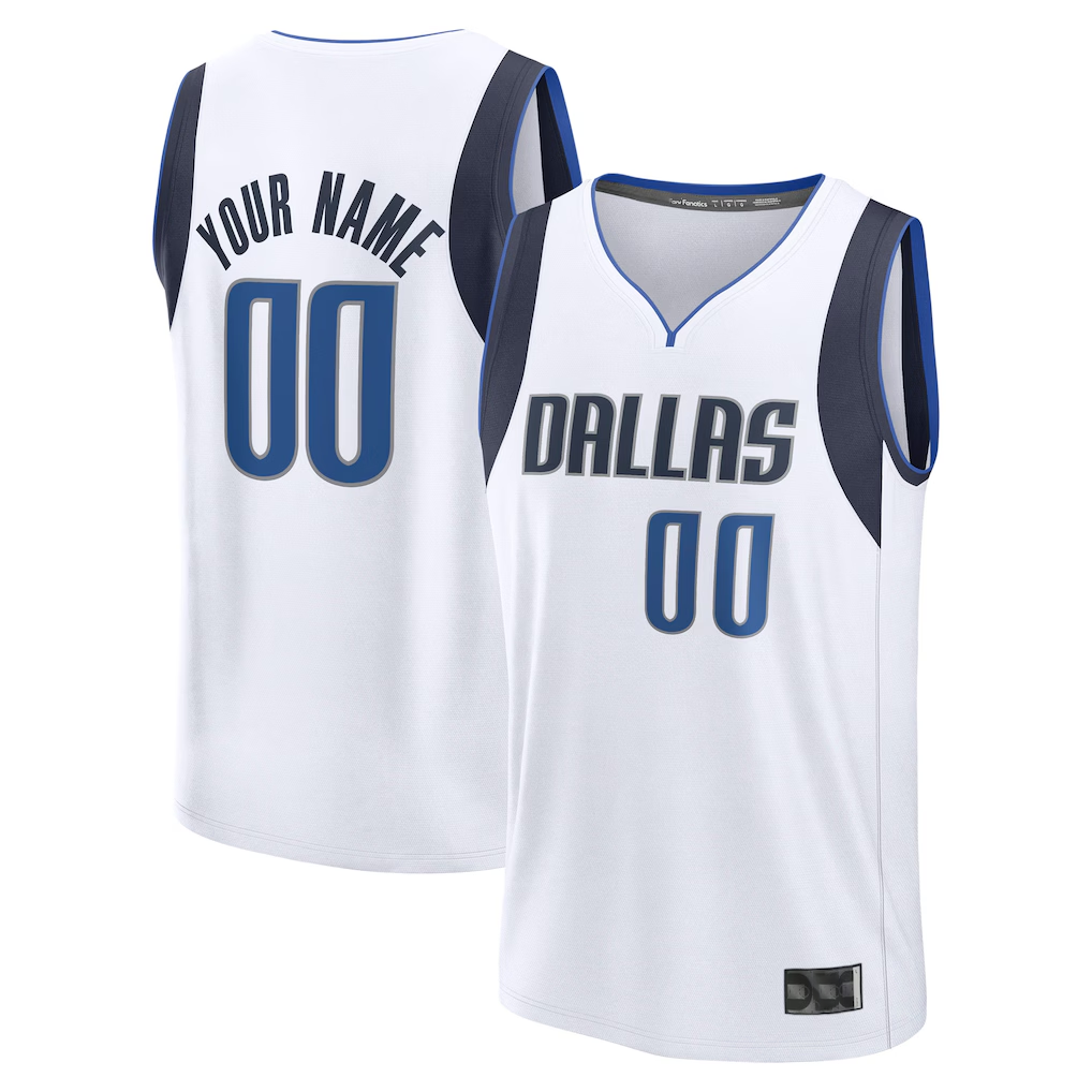 harde Custom D.Mavericks White Fast Break Jerseys - Association Edition