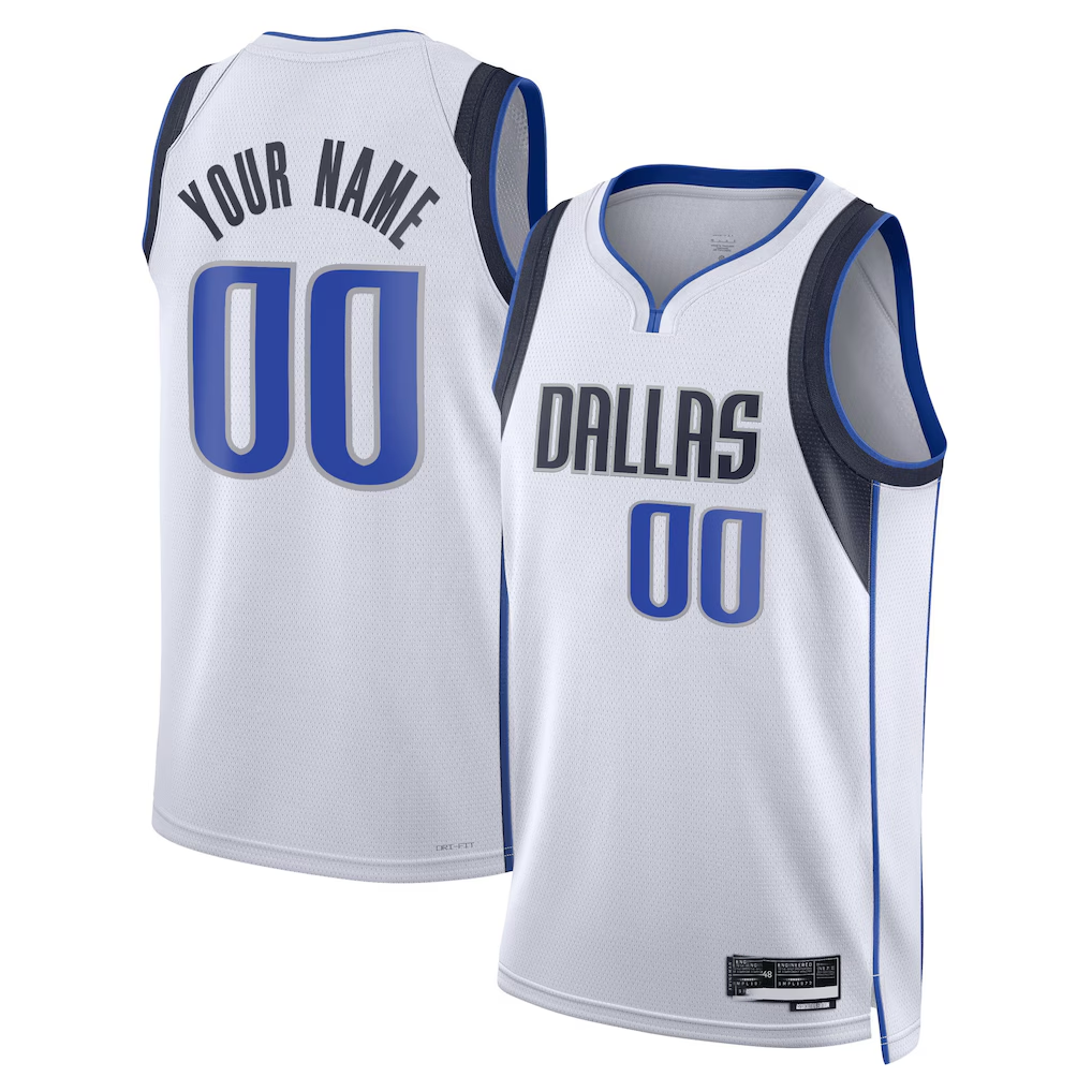 harde Custom D.Mavericks White Swingman Jerseys - Association Edition
