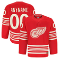 harde Custom D.Red wings Red Anniversary Authentic Pro Jerseys