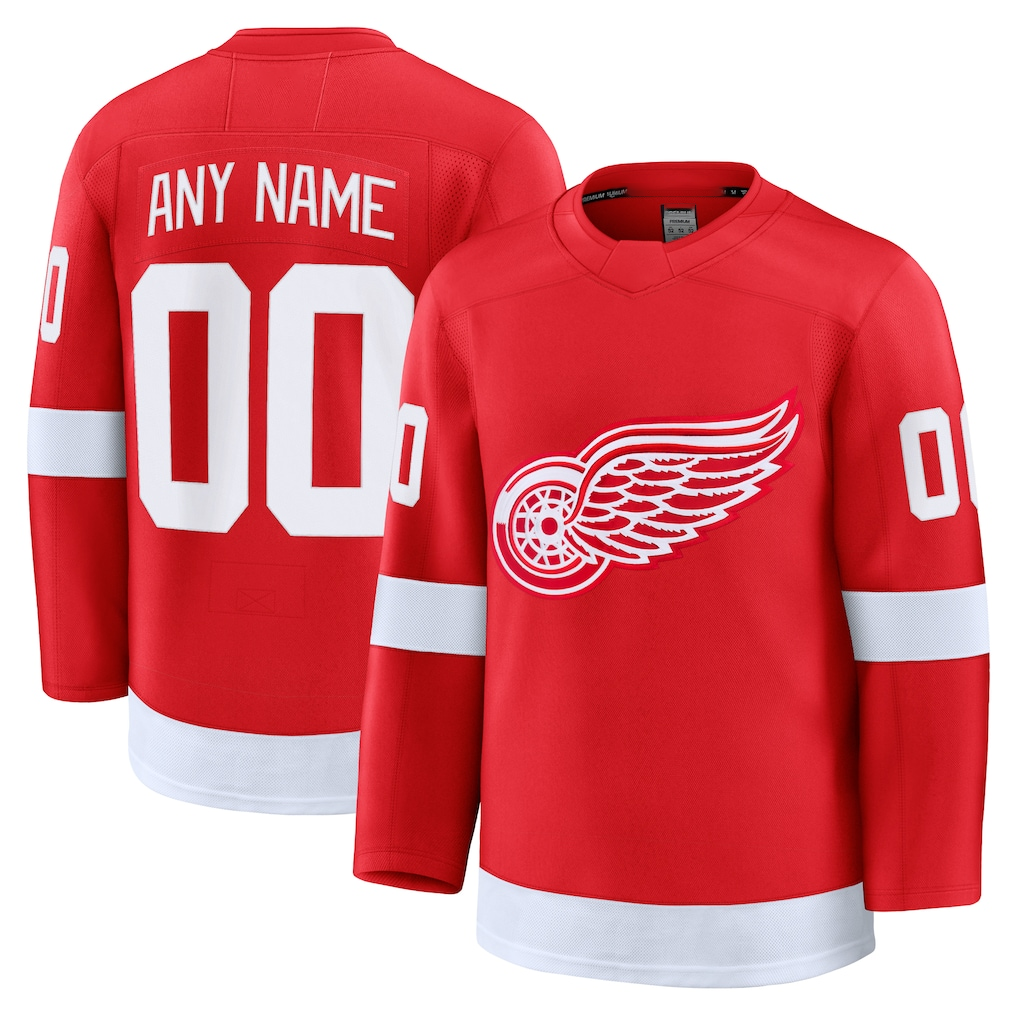 harde Custom D.Red wings Red Home Premium Jerseys