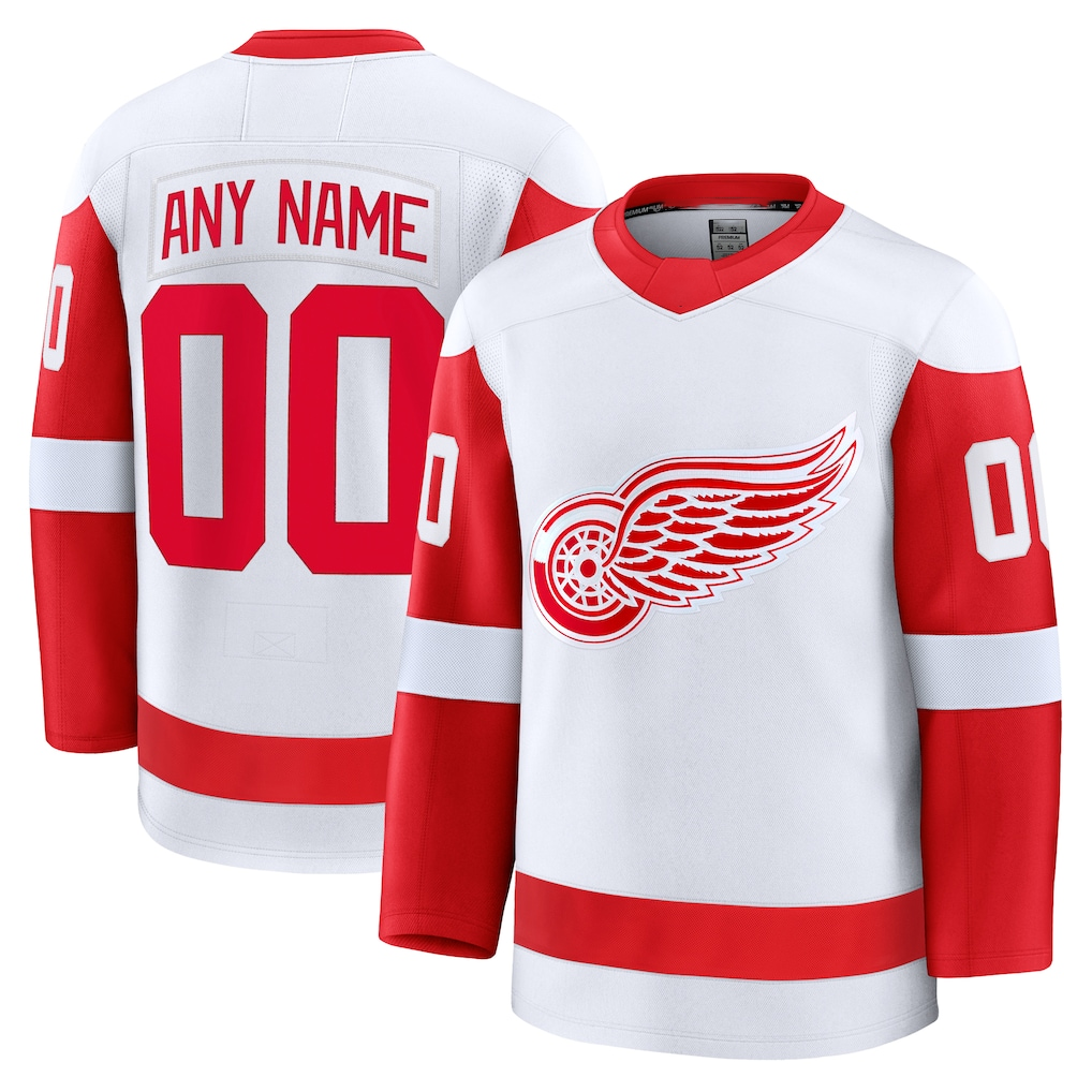 harde Custom D.Red wings White Away Premium Jerseys