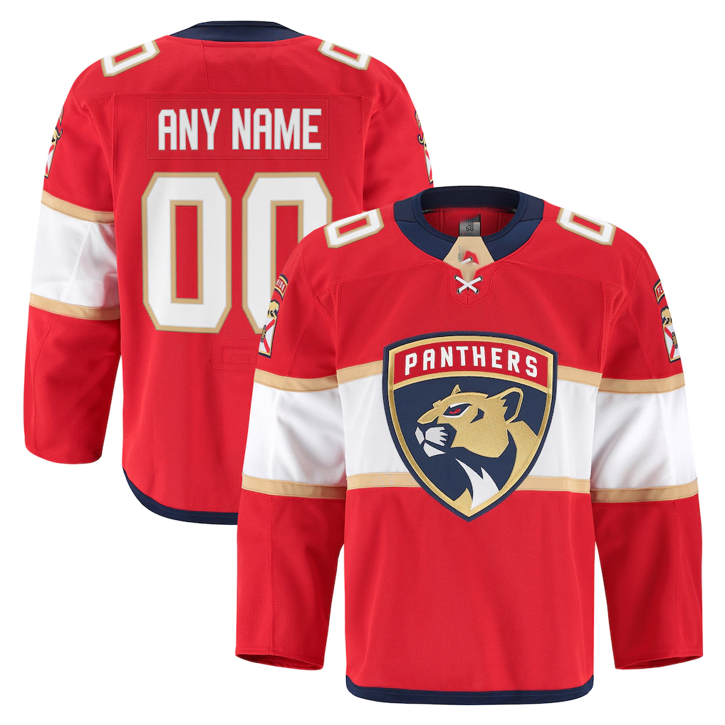 harde Custom F.Panthers Red Home Authentic Pro Jerseys