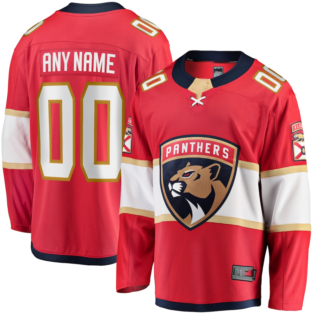 harde Custom F.Panthers Red Home Breakaway Jerseys