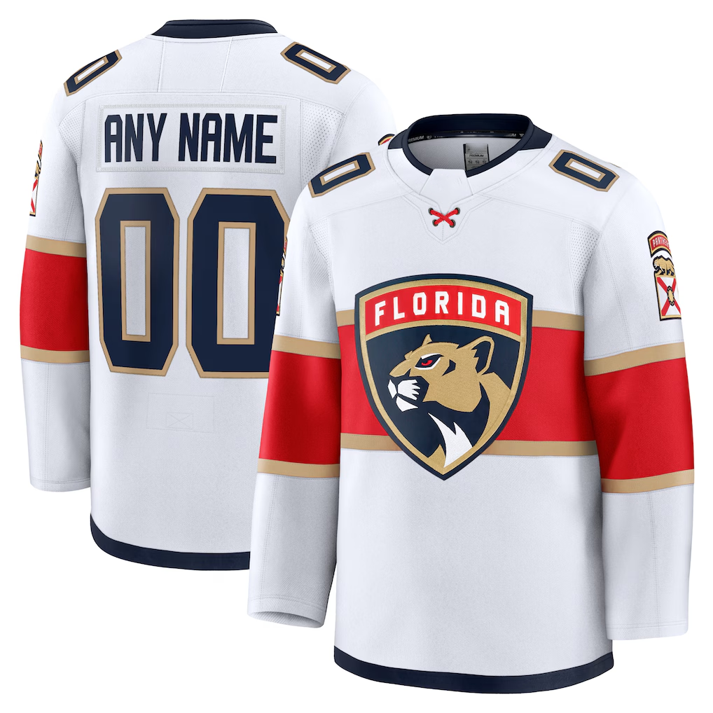 harde Custom F.Panthers White Away Premium Jerseys