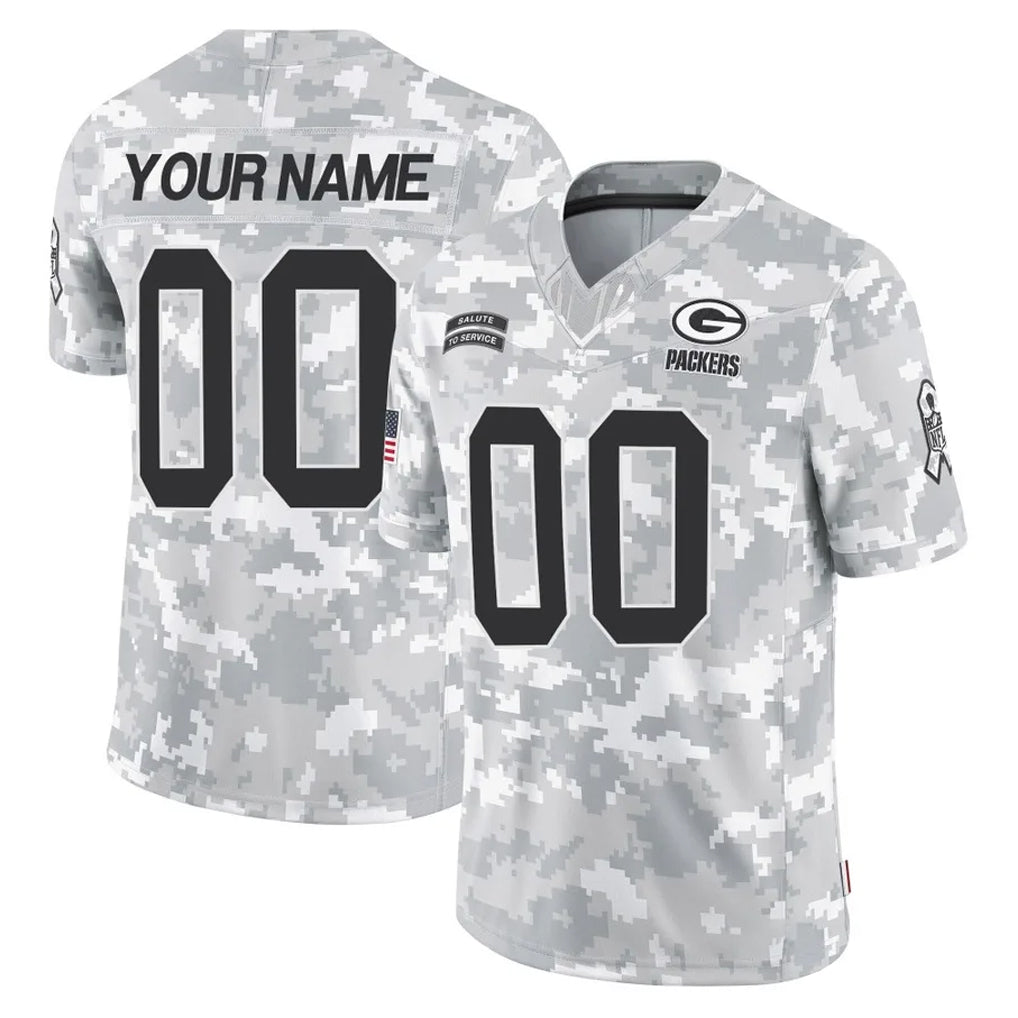 harde Custom GB.Packers Arctic Camo Salute To Service Limited Any Name & Numbers Stitched Jerseys