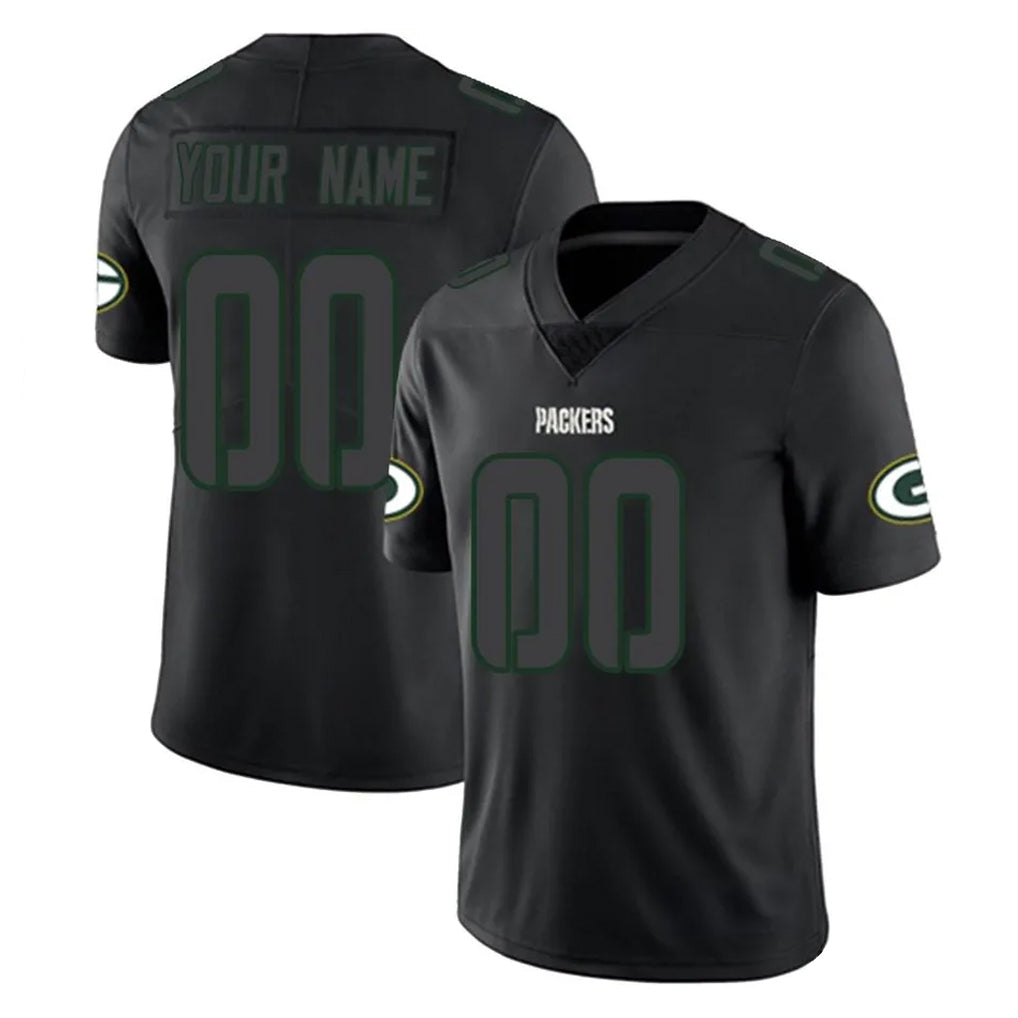 harde Custom GB.Packers Black Impact Limited Home Game Any Name & Numbers Stitched Jerseys
