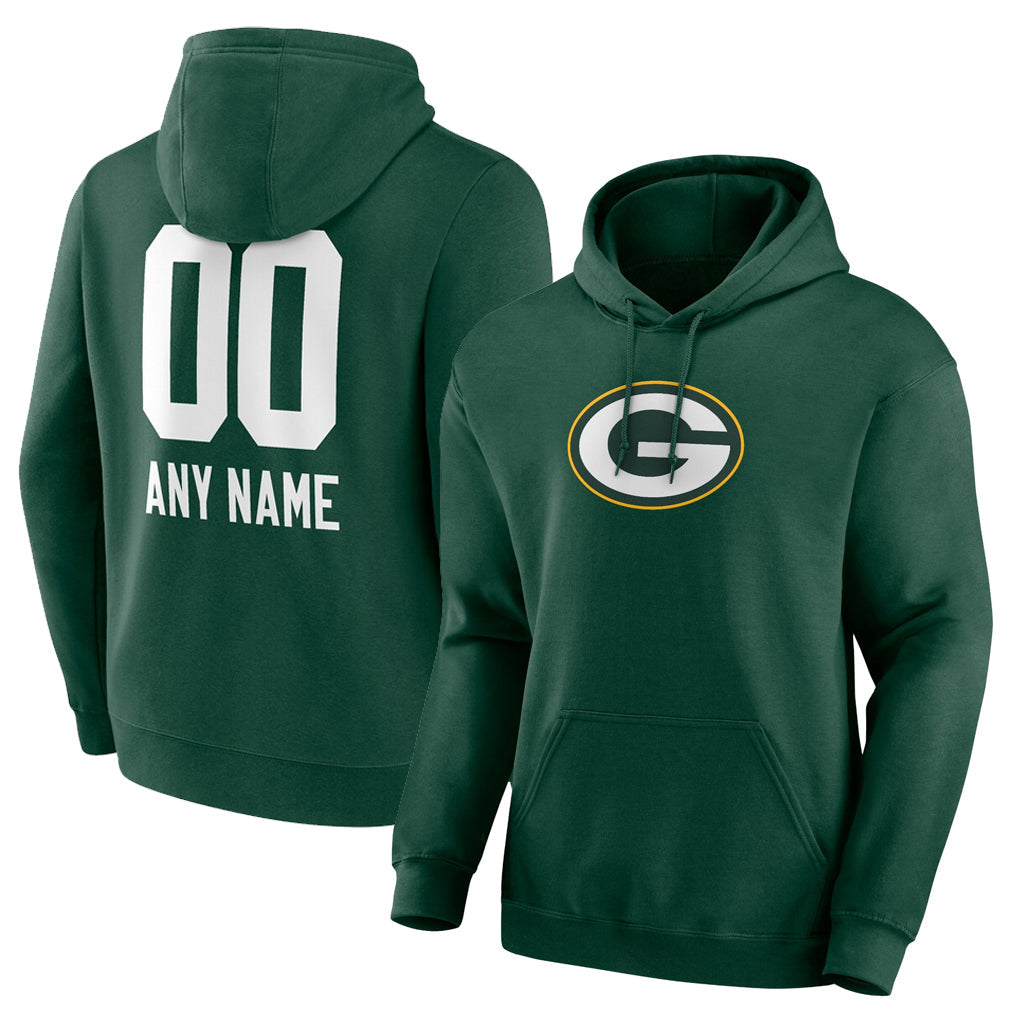 harde Custom GB.Packers Green Logo Pullover Hoodies Limited Game Any Name & Numbers Stitched Jerseys