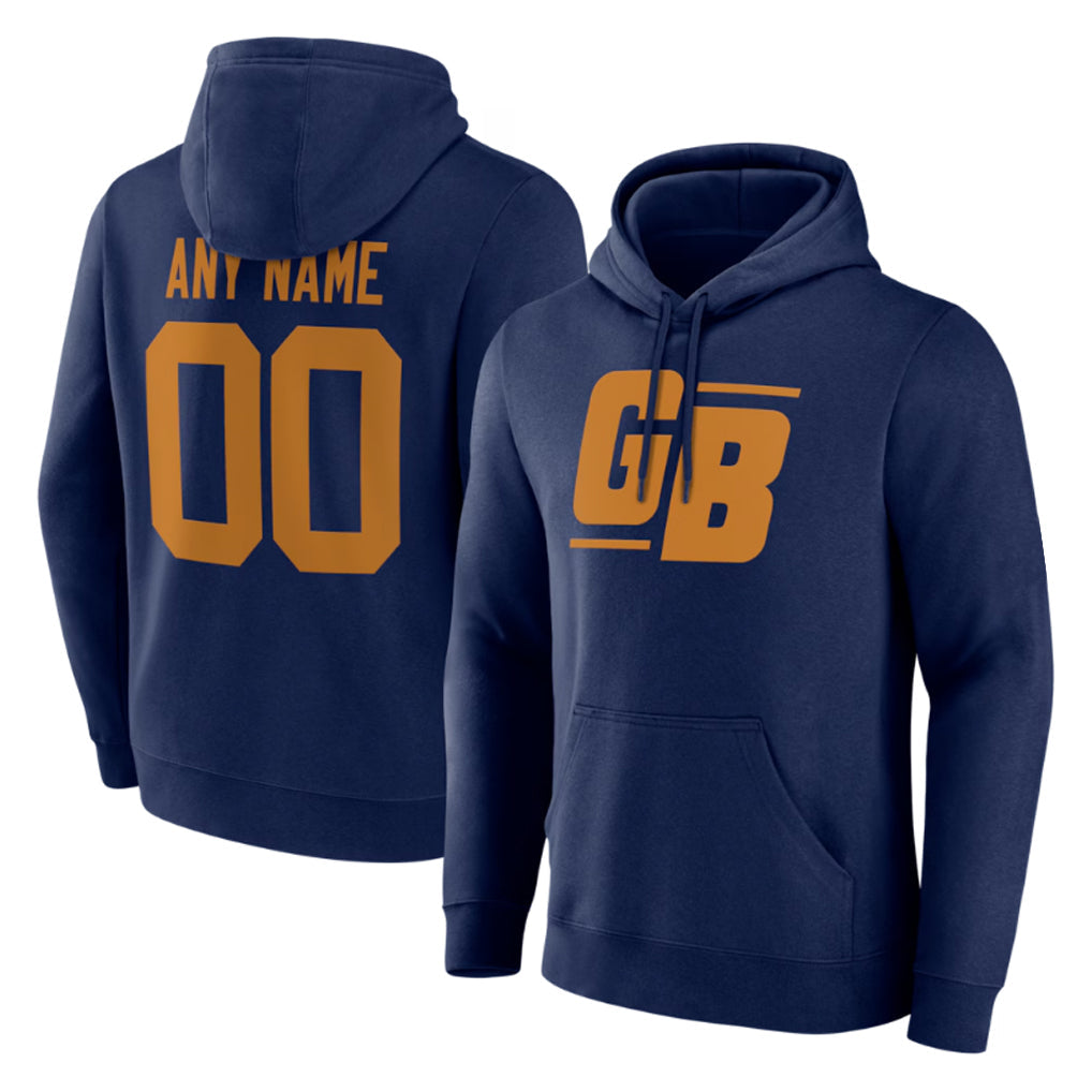 harde Custom GB.Packers Navy The 1923 Classic Pullover Hoodies Limited Game Any Name & Numbers Stitched Jerseys