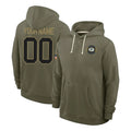 harde Custom GB.Packers Olive Salute to Service Pullover Hoodies Limited Any Name & Numbers Stitched Jerseys