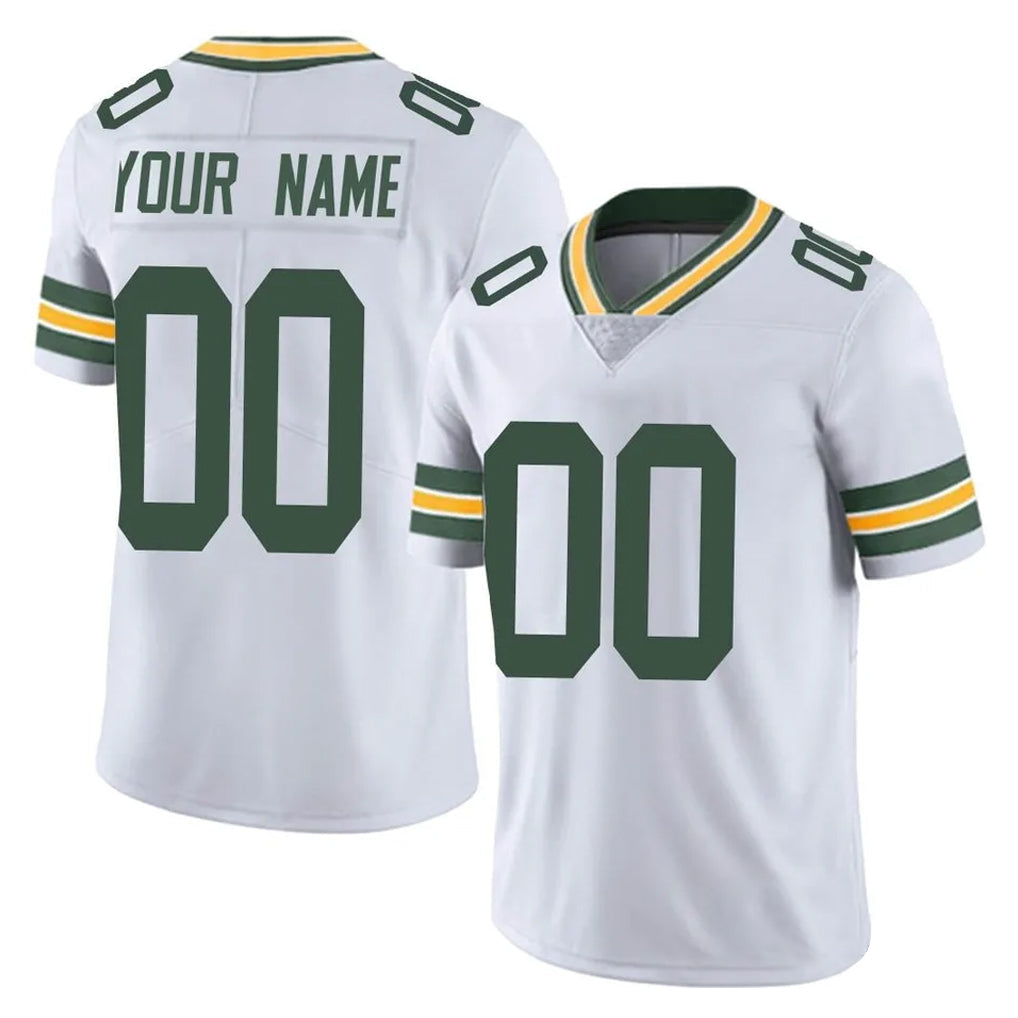 harde Custom GB.Packers White Vapor Untouchable Limited Home Game Any Name & Numbers Stitched Jerseys