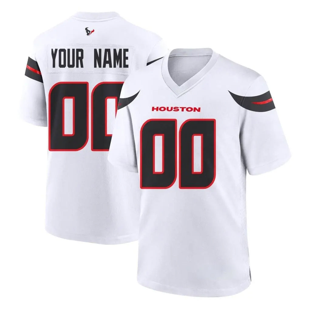 harde Custom H.Texans White Home Game Any Name & Numbers Stitched Jerseys