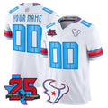 harde Custom H.Texans White Rivalries Jersey - All Stitched