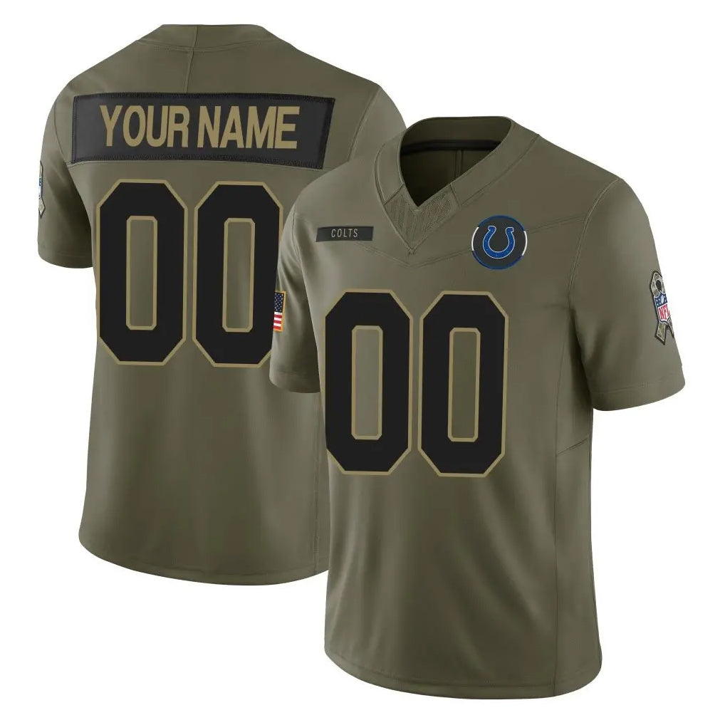 harde Custom IN.Colts Olive 2025 Salute To Service Limited Game Any Name & Numbers Stitched Jerseys