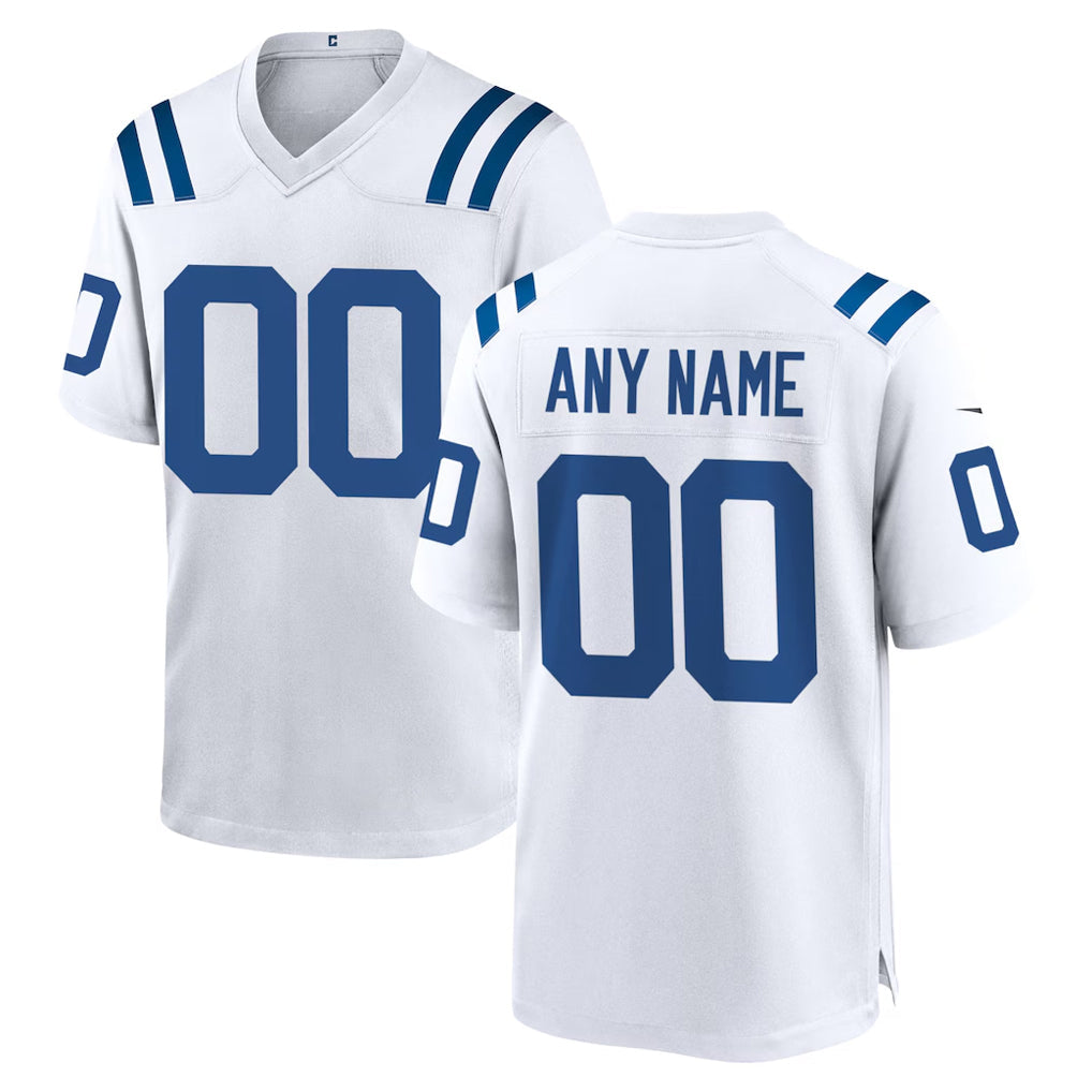 harde Custom IN.Colts White Home Game Any Name & Numbers Stitched Jerseys