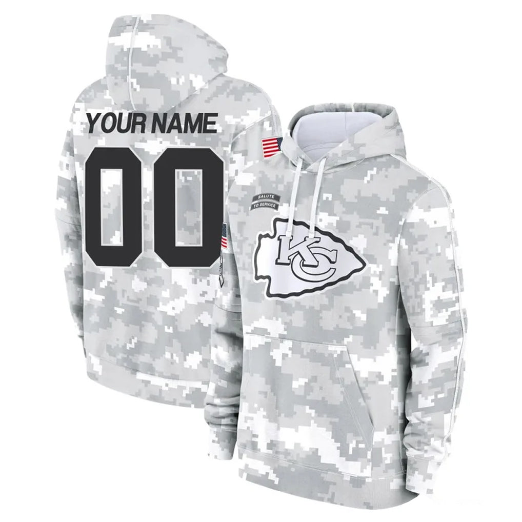 harde Custom KC.Chiefs Arctic Camo Salute to Service Hoodies Limited Game Any Name & Numbers Stitched Jerseys