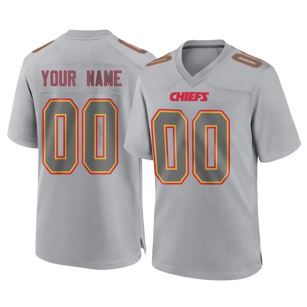 harde Custom KC.Chiefs Gray Atmosphere Fashion Game Any Name & Numbers Stitched Jerseys