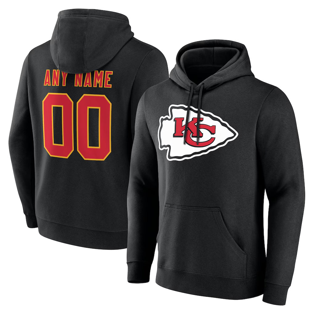 harde Custom KC.Chiefs Gray LoGo Pullover Hoodies Limited Any Name & Numbers Stitched Jerseys