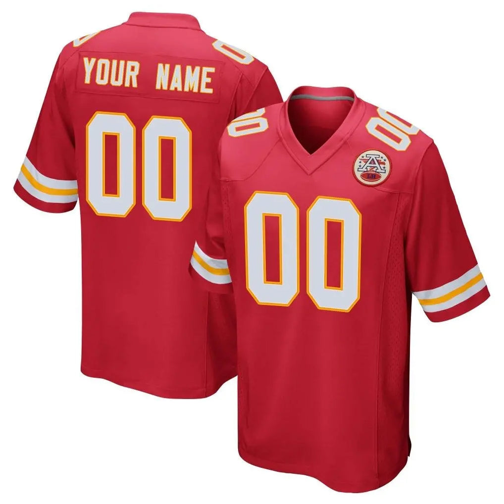 harde Custom KC.Chiefs Red Home Game Any Name & Numbers Stitched Jerseys