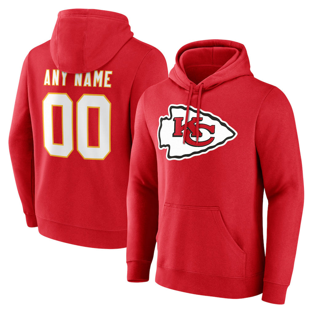harde Custom KC.Chiefs Red LoGo Pullover Hoodies Limited Any Name & Numbers Stitched Jerseys