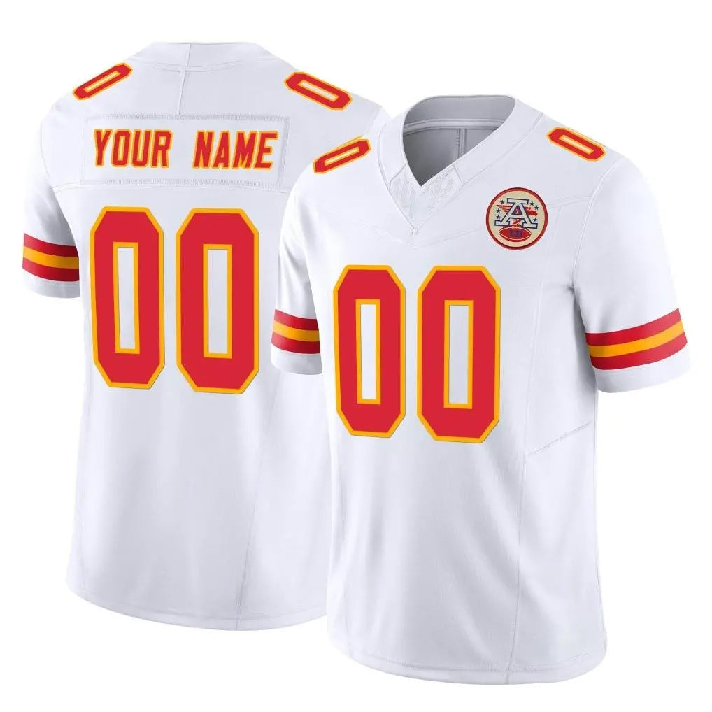 harde Custom KC.Chiefs White Limited Vapor F.U.S.E. Home Game Any Name & Numbers Stitched Jerseys