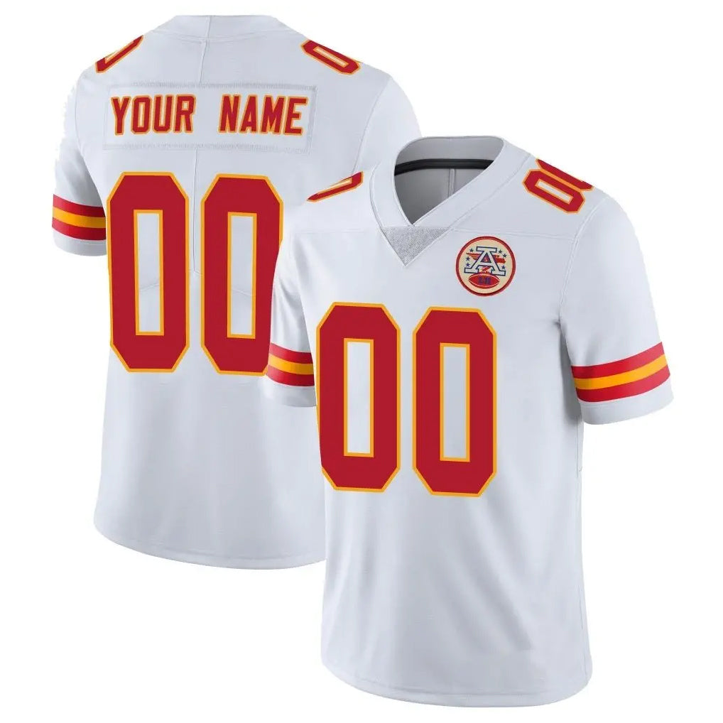 harde Custom KC.Chiefs White Limited Vapor Untouchable Home Game Any Name & Numbers Stitched Jerseys