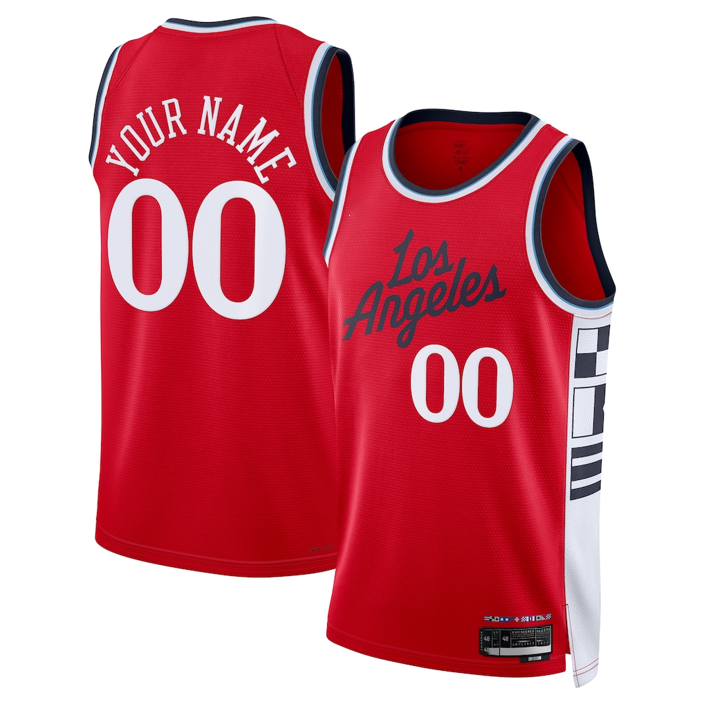harde Custom LA.Clippers Red 2024-2025 Swingman Stitched Jerseys - Statement Edition