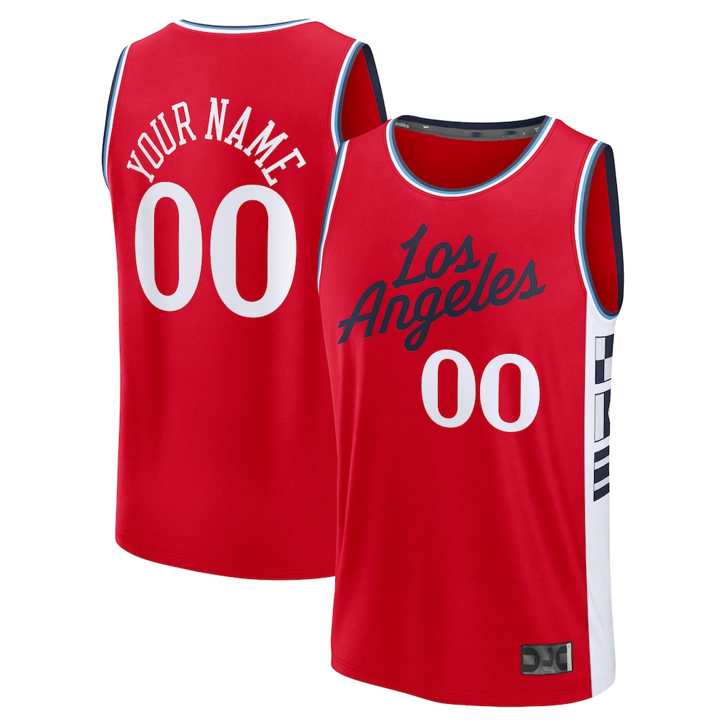 harde Custom LA.Clippers Red Fast Break Stitched Jerseys- Statement Edition