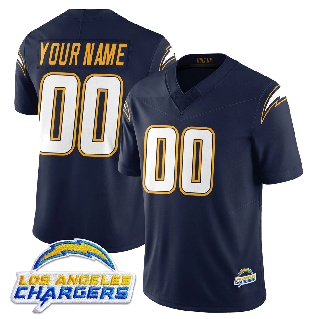 harde Custom LA.Chargers Navy Elite Limited Home Game Any Name & Numbers Stitched Jerseys