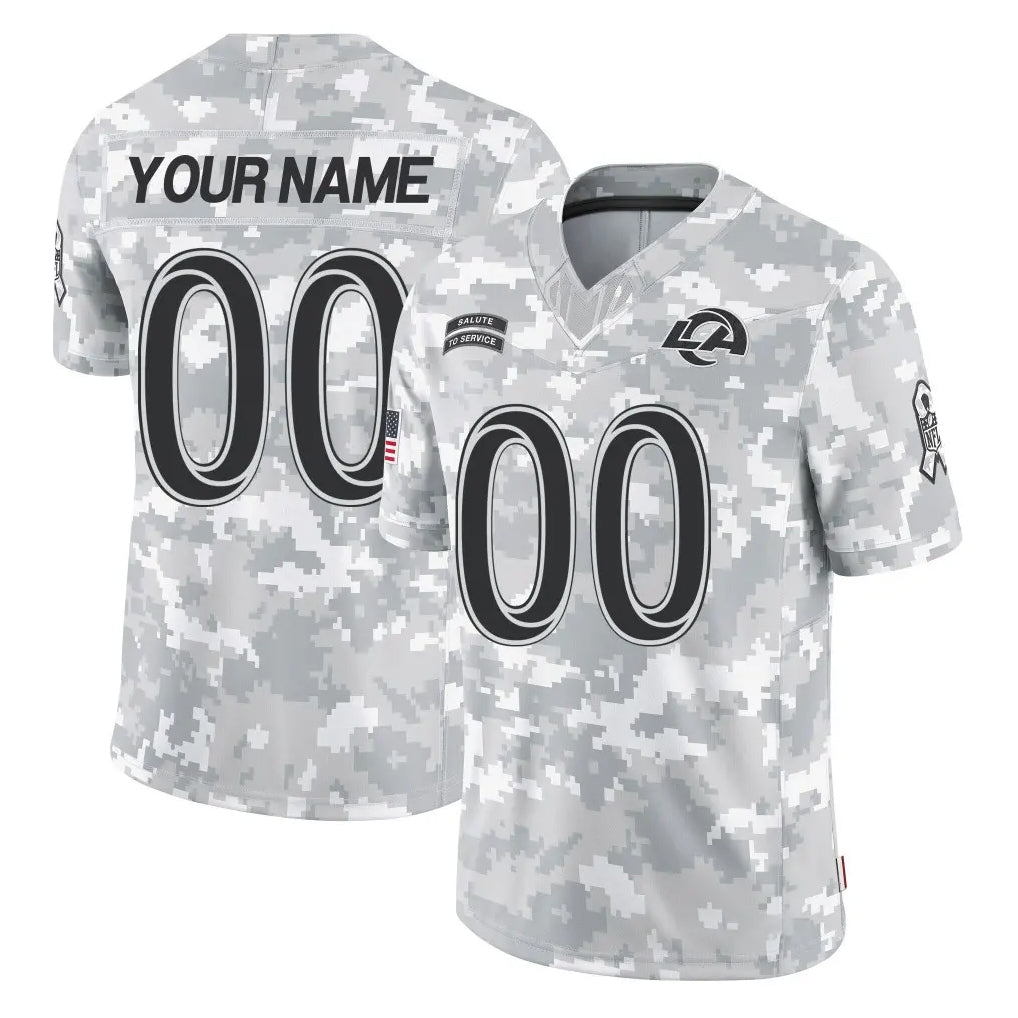harde Custom LA.Rams Arctic Camo Salute To Service Limited Game Any Name & Numbers Stitched Jerseys