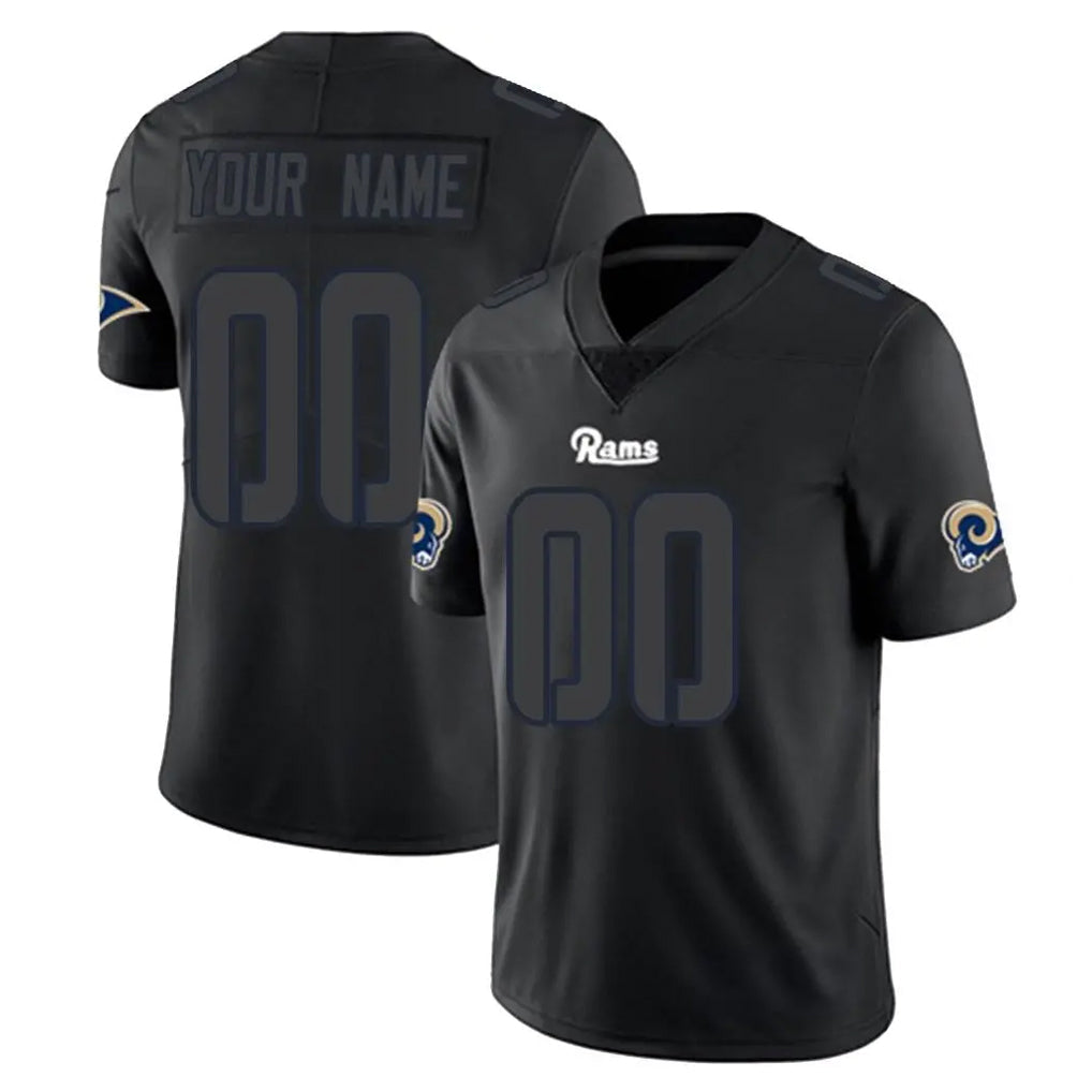 harde Custom LA.Rams Black Impact Limited Home Game Any Name & Numbers Stitched Jerseys