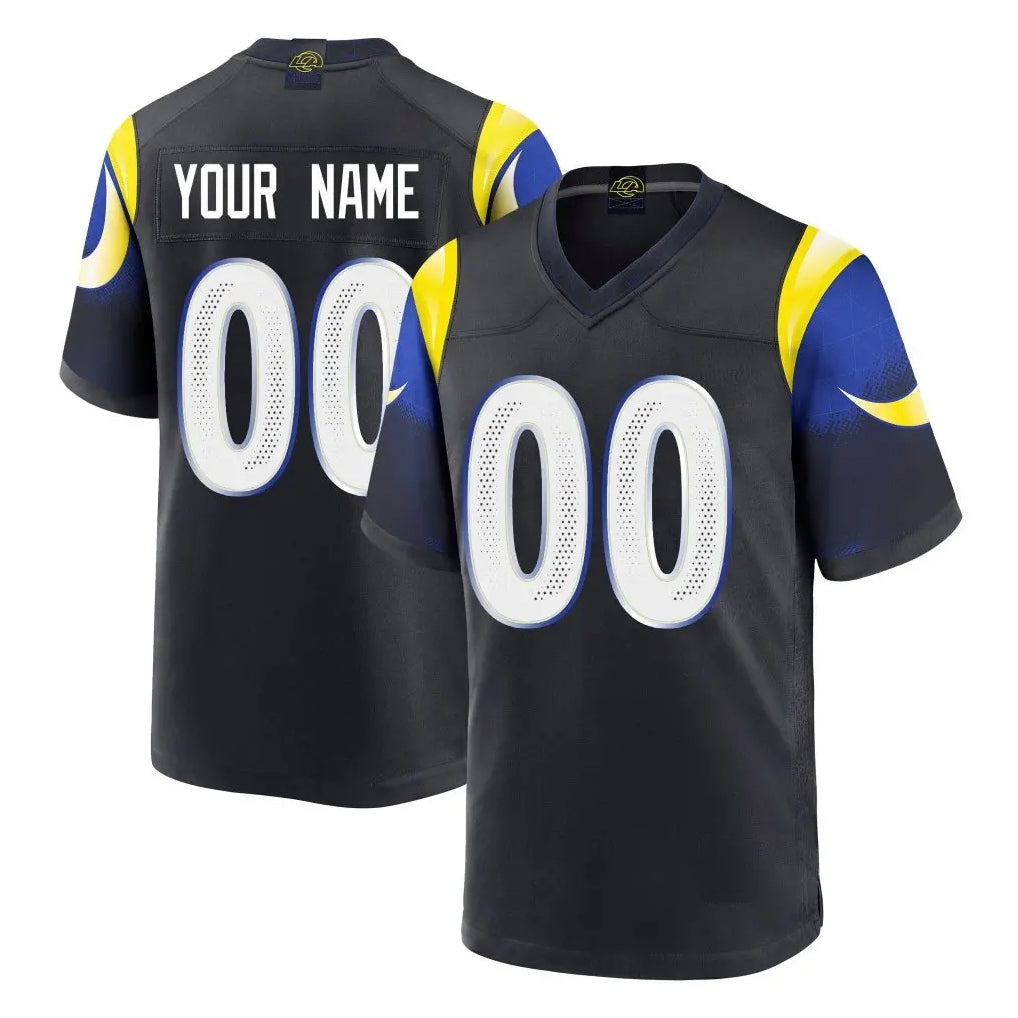 harde Custom LA.Rams Black Midnight Rivalries Collection Home Game Any Name & Numbers Stitched Jerseys
