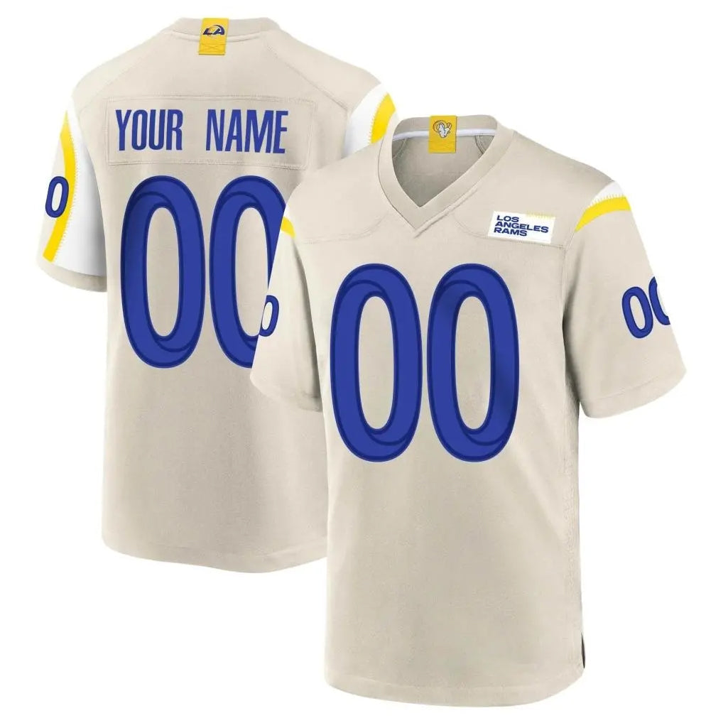 harde Custom LA.Rams Bone Home Game Any Name & Numbers Stitched Jerseys
