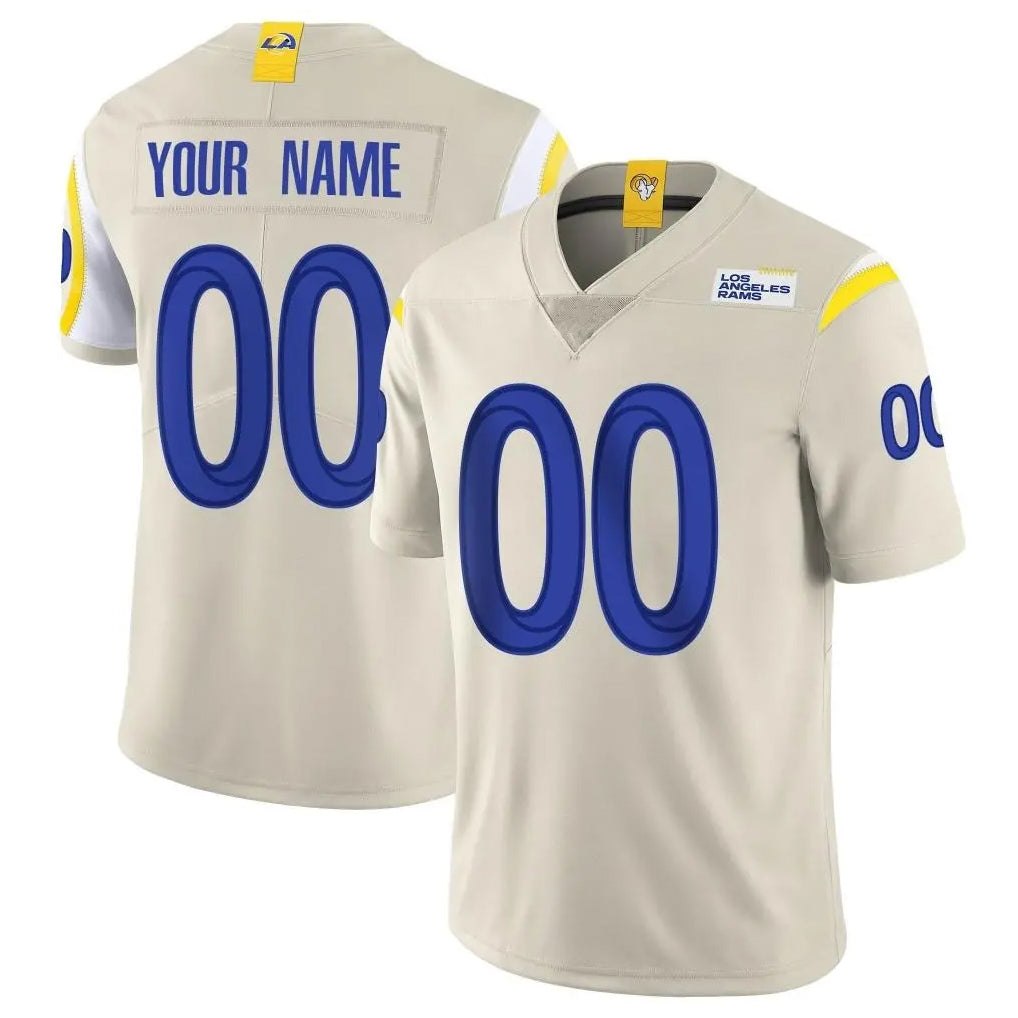 harde Custom LA.Rams Bone Limited Vapor Home Game Any Name & Numbers Stitched Jerseys