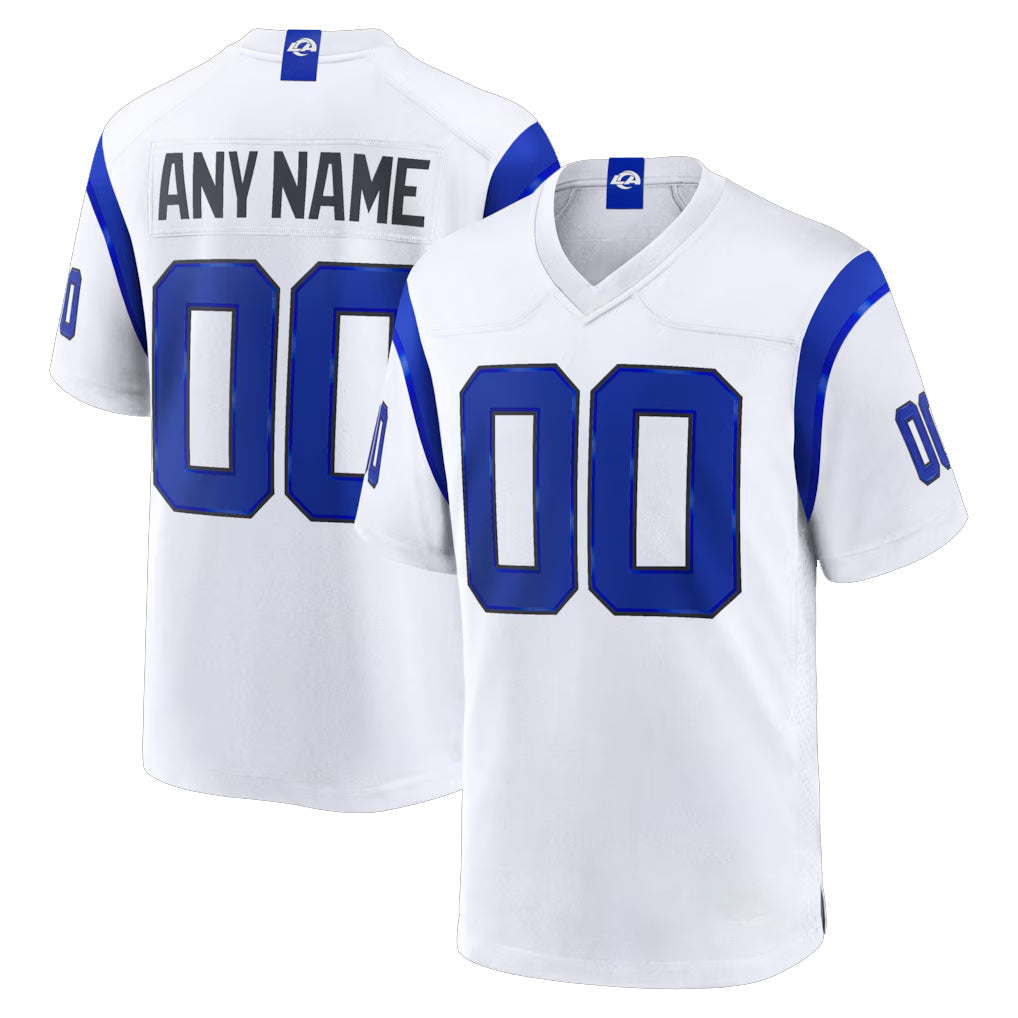 harde Custom LA.Rams Fearsome White Home Game Any Name & Numbers Stitched Jerseys
