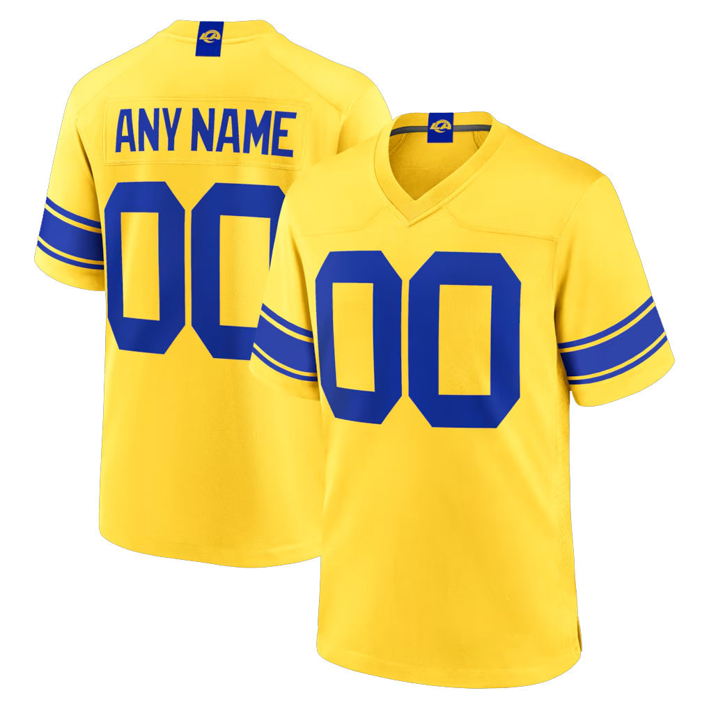 harde Custom LA.Rams Gold Classic Sol Home Game Any Name & Numbers Stitched Jerseys
