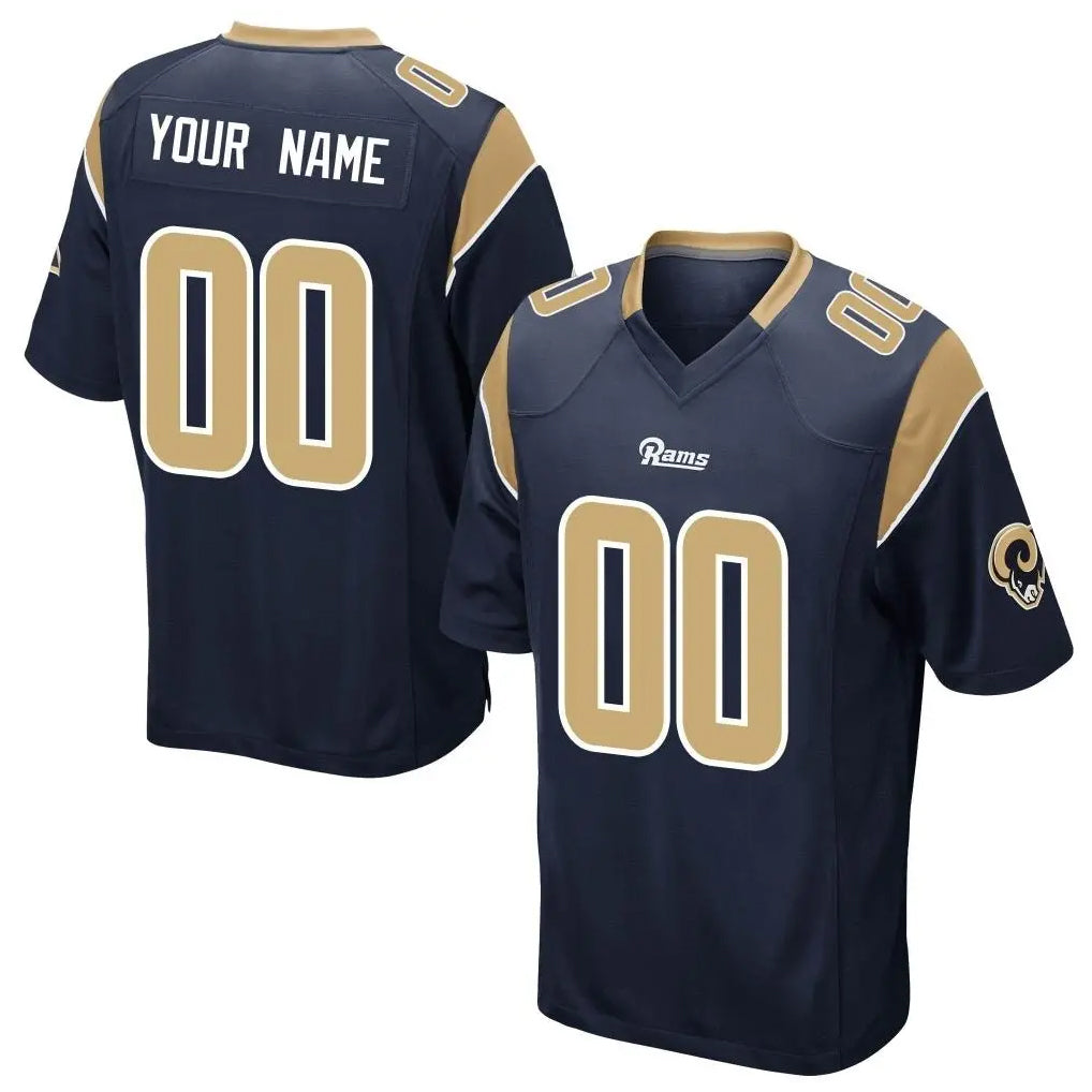 harde Custom LA.Rams Navy Home Game Any Name & Numbers Stitched Jerseys