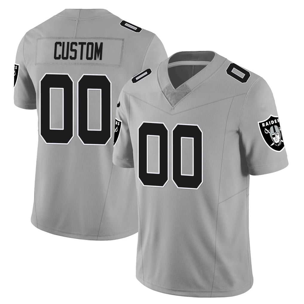 harde Custom LV.Raiders Gray Limited Vapor F.U.S.E. Home Game Stitched Jerseys